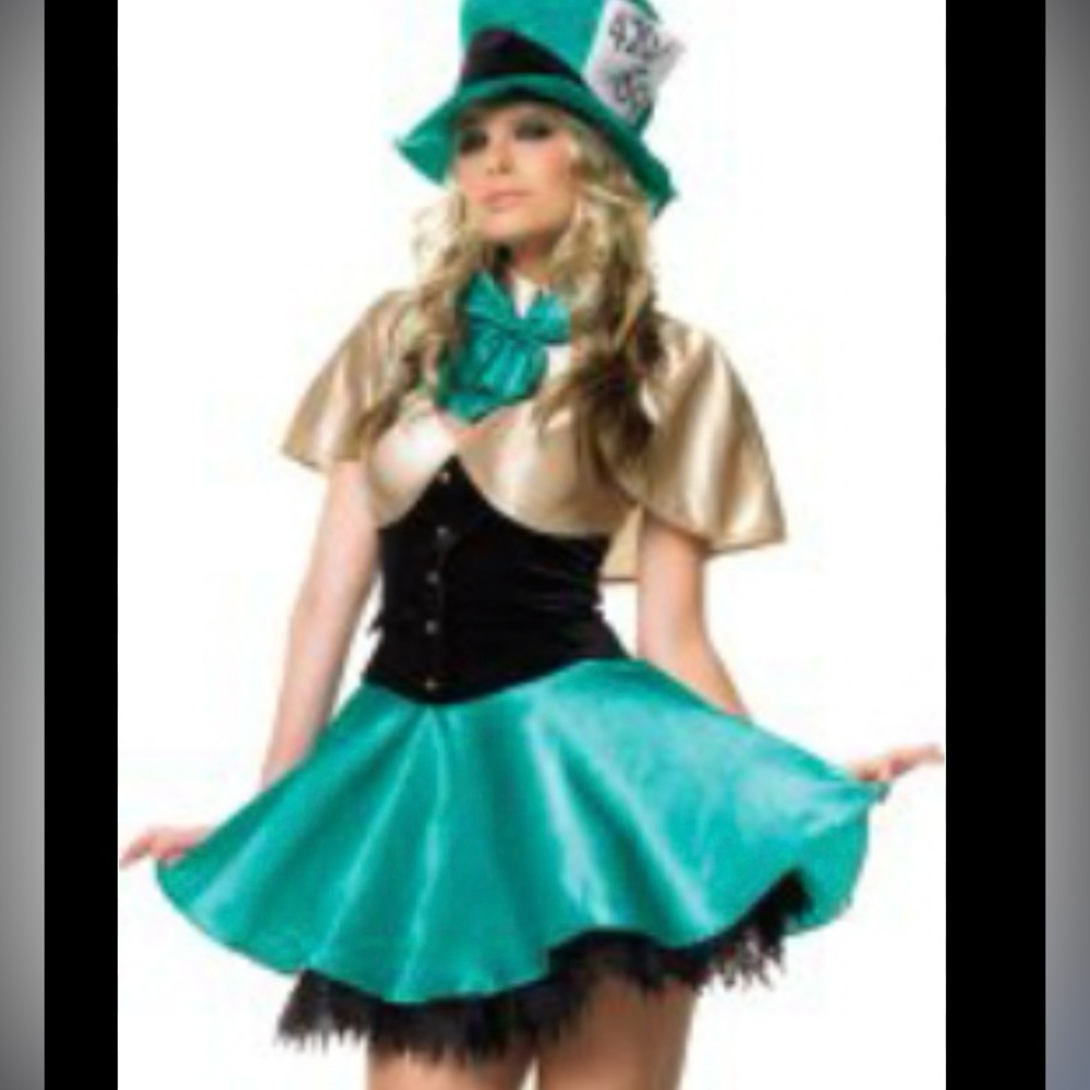 Mad hatter Gold and Teal Costume